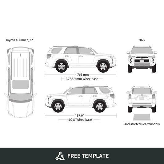 2022 Toyota 4 Runner free vector vehicle wrap template - GravBase