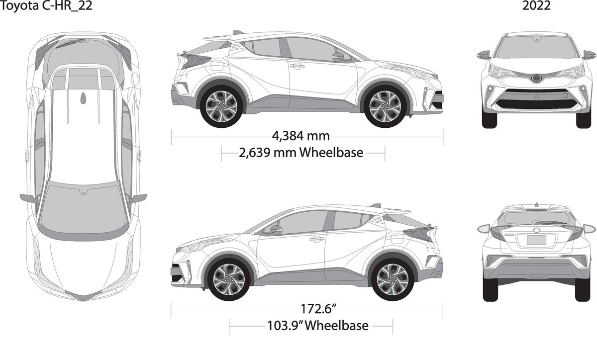 2022 Toyota C Hr V22 Vehicle Wrap Template