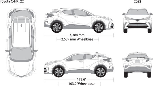 2022 Toyota C Hr V22 Vehicle Wrap Template