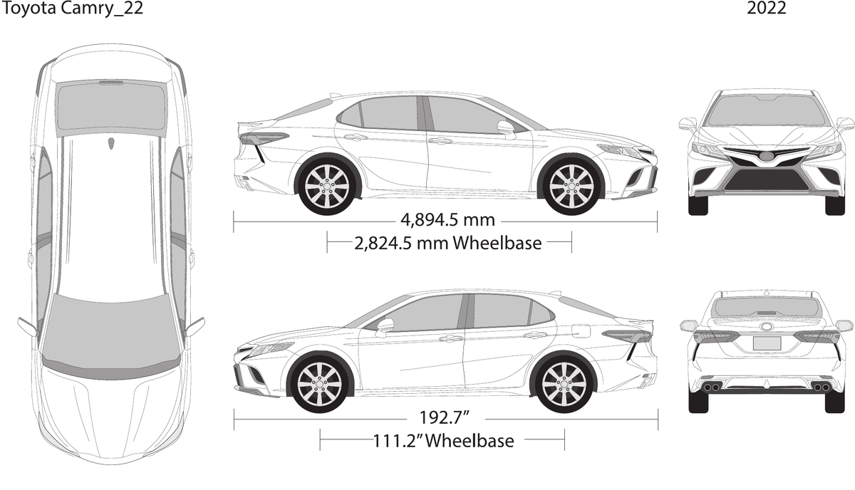 2022 Toyota Camry vector wrap template, Design-Ready PDF - GravBase