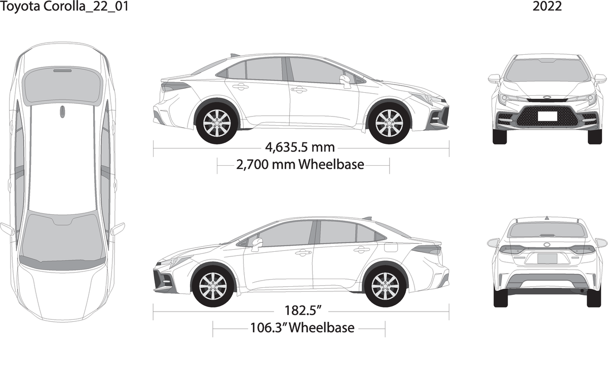 2022 Toyota Corolla V01 Vehicle Wrap Template