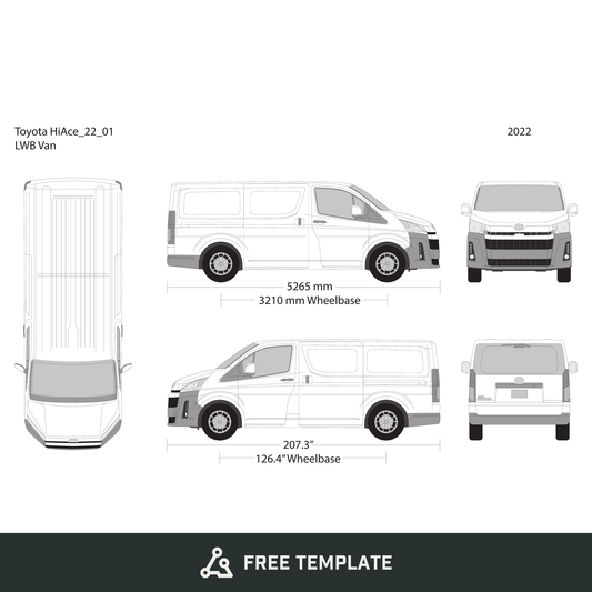 2022 Toyota Hiace free vector vehicle wrap template - GravBase