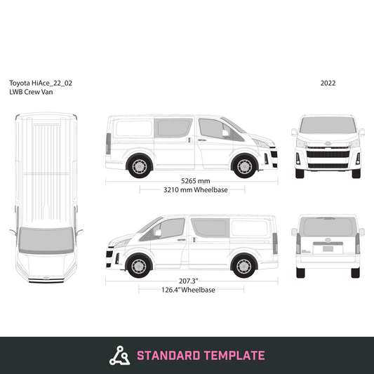 2022 Toyota Hiace vector wrap template V02, Design-Ready PDF - GravBase