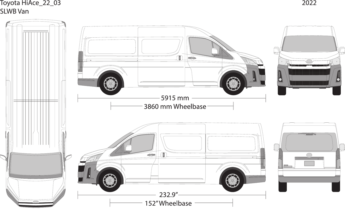 2022 Toyota Hiace vector wrap template V03, Design-Ready PDF - GravBase