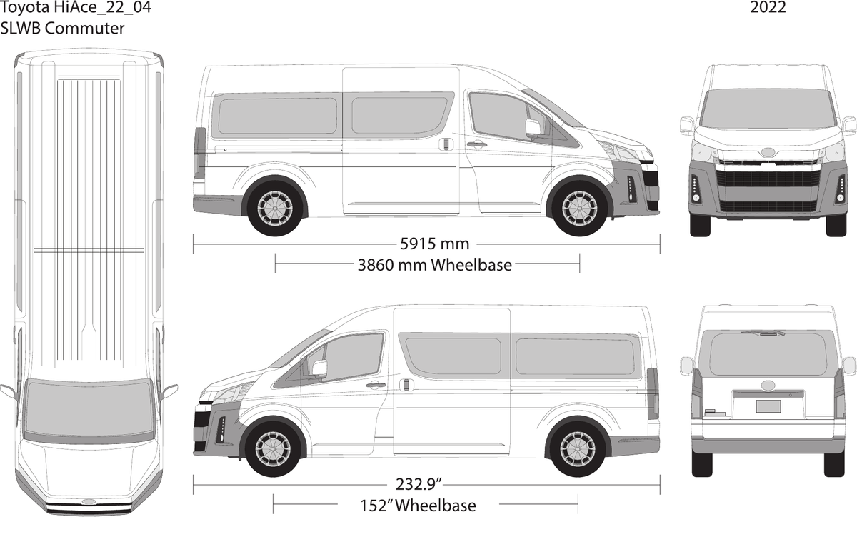 2022 Toyota Hiace vector wrap template V04, Design-Ready PDF - GravBase