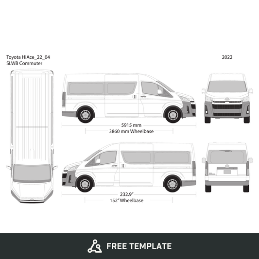 2022 Toyota Hiace free vector vehicle wrap template - GravBase