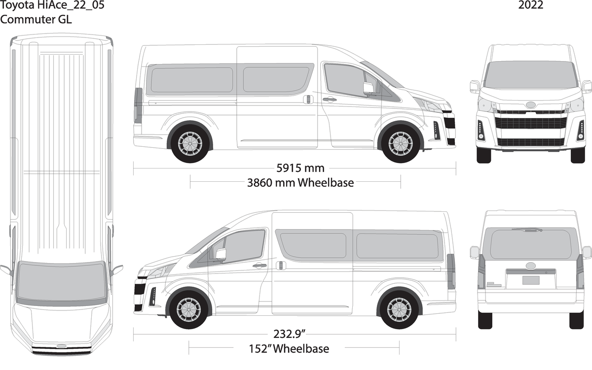 2022 Toyota Hiace V05 Vehicle Wrap Template