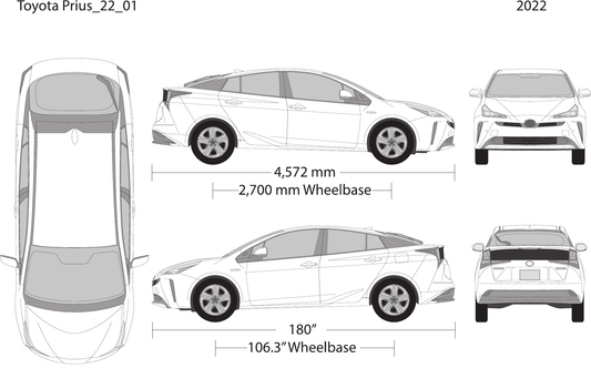 2022 Toyota Prius vector wrap template, Design-Ready PDF - GravBase
