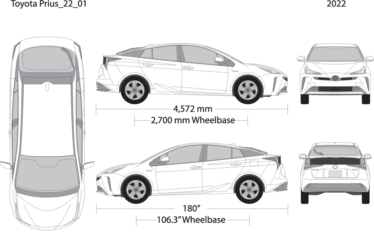 2022 Toyota Prius V01 Vehicle Wrap Template