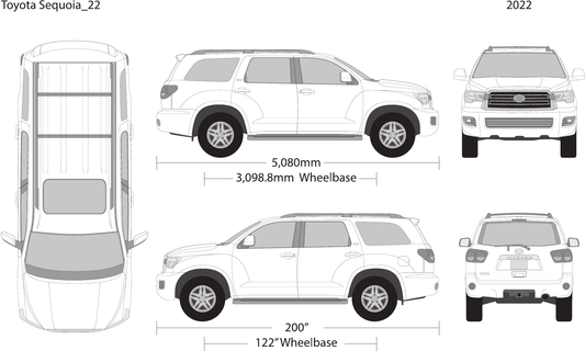 2022 Toyota Sequoia vector wrap template, Design-Ready PDF - GravBase