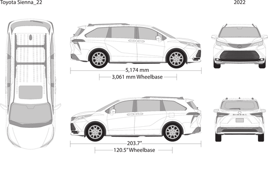 2022 Toyota Sienna Vector Wrap Template - GravBase