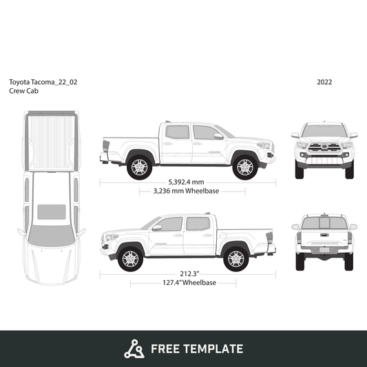2022 Toyota Tacoma free vector vehicle wrap template - GravBase