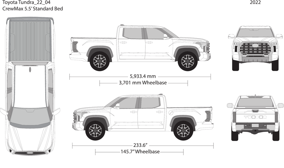 2022 Toyota Tundra vector wrap template V04, Design-Ready PDF - GravBase