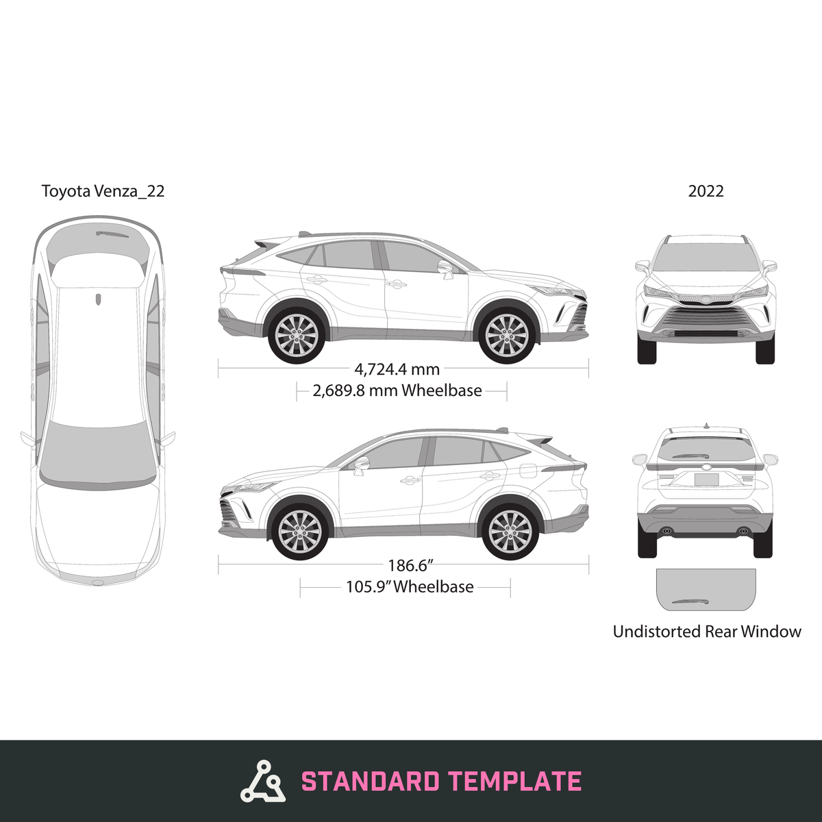 2022 Toyota Venza vector wrap template, Design-Ready PDF - GravBase