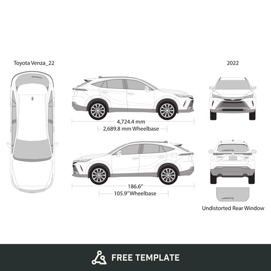 2022 Toyota Venza free vector vehicle wrap template - GravBase