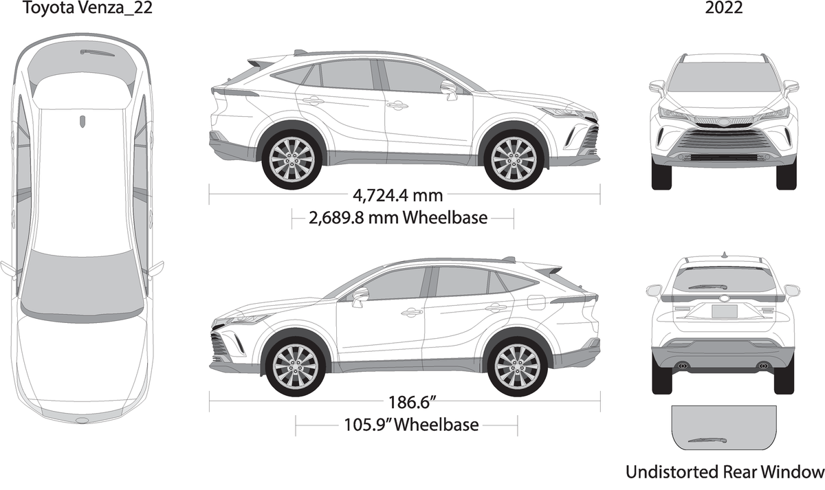 2022 Toyota Venza V22 Vehicle Wrap Template