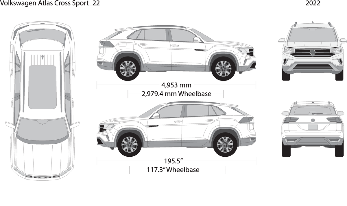 2022 Volkswagen Atlas Cross Sport V22 Vehicle Wrap Template