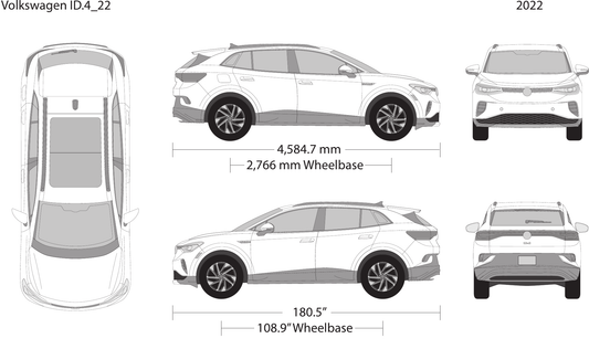 2022 Volkswagen ID 4 vector wrap template, Design-Ready PDF - GravBase