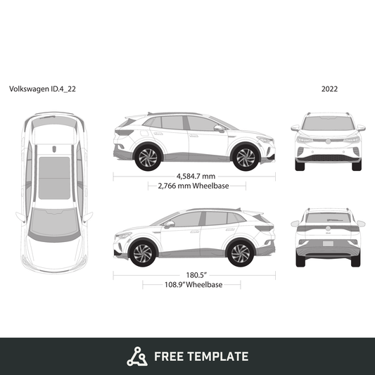 2022 Volkswagen ID 4 free vector vehicle wrap template - GravBase