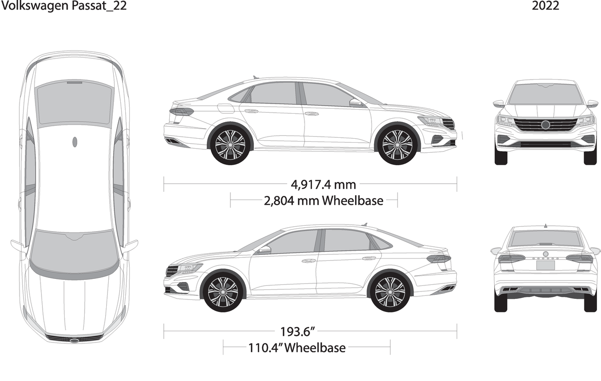 2022 Volkswagen Passat V22 Vehicle Wrap Template