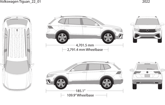 2022 Volkswagen Tiguan vector wrap template, Design-Ready PDF - GravBase