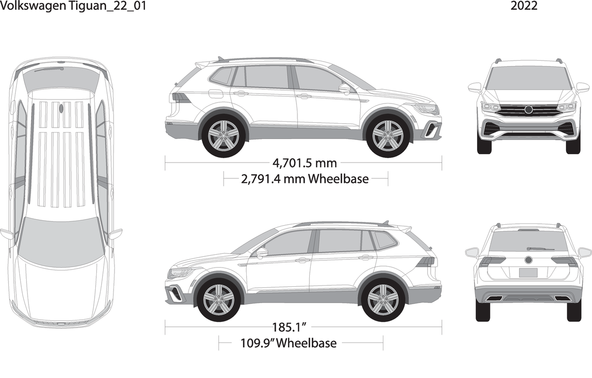 2022 Volkswagen Tiguan V22 Vehicle Wrap Template