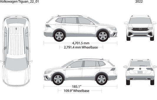 2022 Volkswagen Tiguan V22 Vehicle Wrap Template