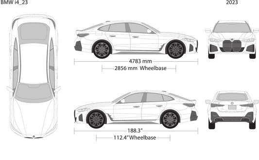 2023 BMW I4 Vector Wrap Template - GravBase