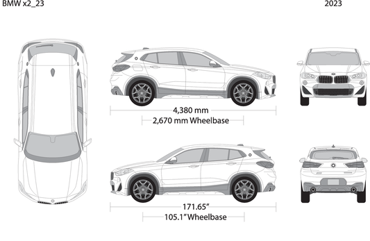 2023 Bmw X2 V23 Vehicle Wrap Template