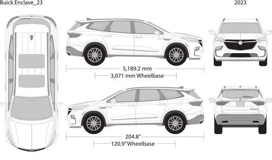2023 Buick Enclave vector wrap template, Design-Ready PDF - GravBase