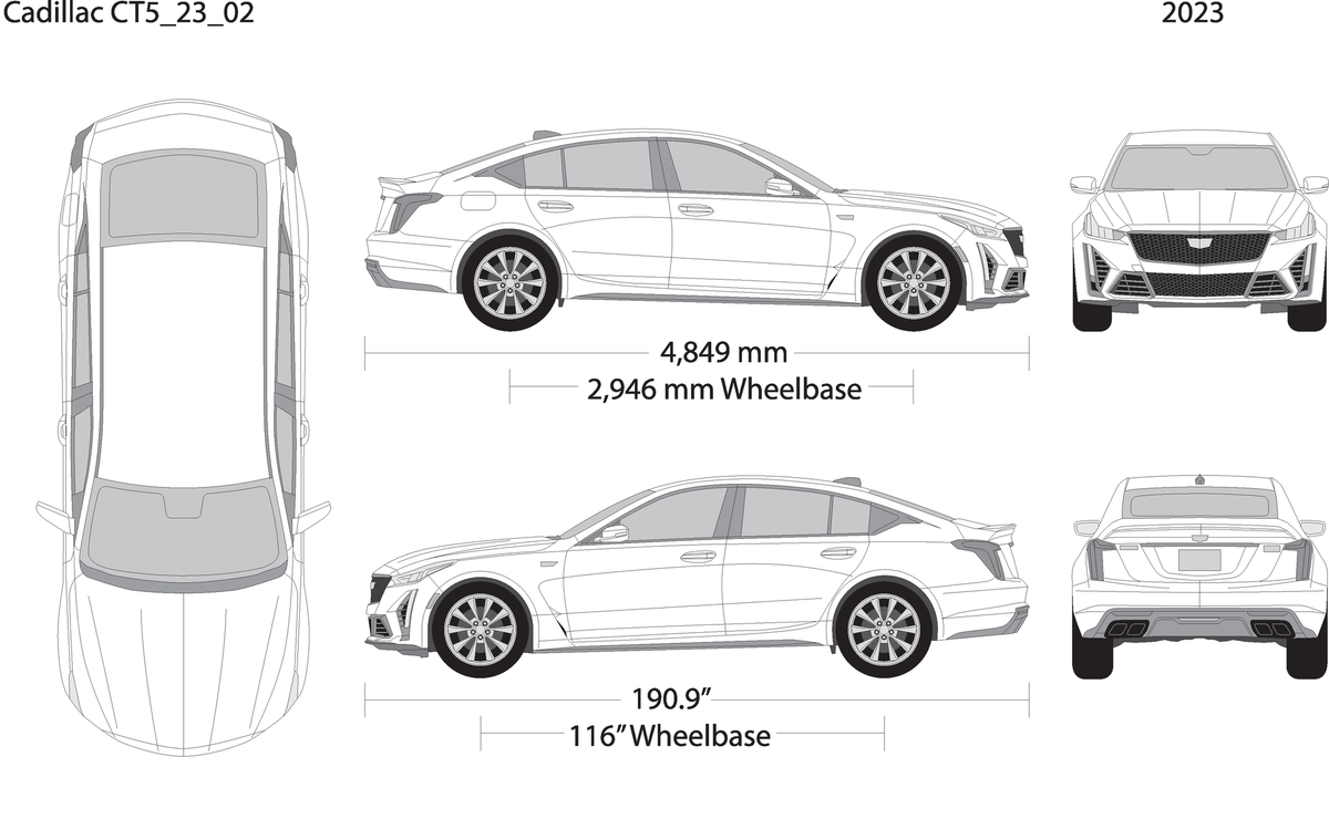 2023 Cadillac Ct5 V02 Vehicle Wrap Template
