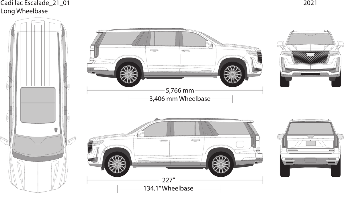 2023 Cadillac Escalade vector wrap template V01, Design-Ready PDF - GravBase