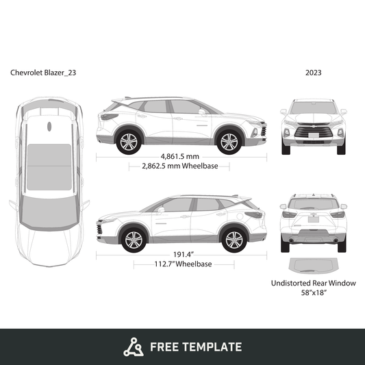 2023 Chevy Blazer free vector vehicle wrap template - GravBase