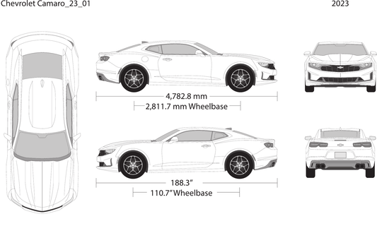 2023 Chevy Camaro vector wrap template V01, Design-Ready PDF - GravBase