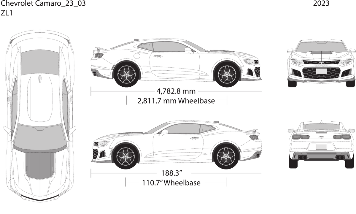 2023 Chevy Camaro Vector Wrap Template - GravBase