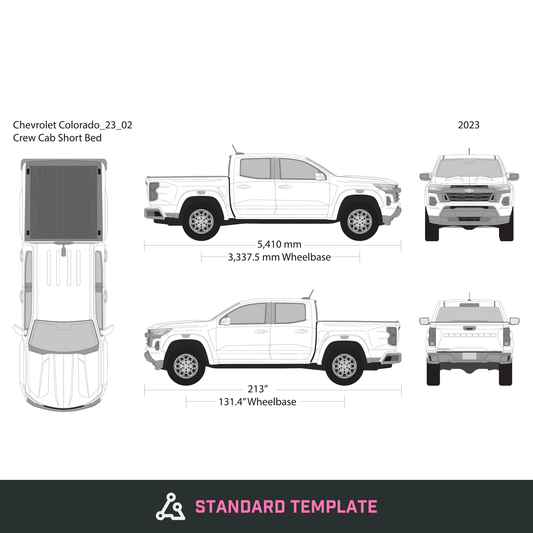 2023 Chevy Colorado vector wrap template, Design-Ready PDF - GravBase