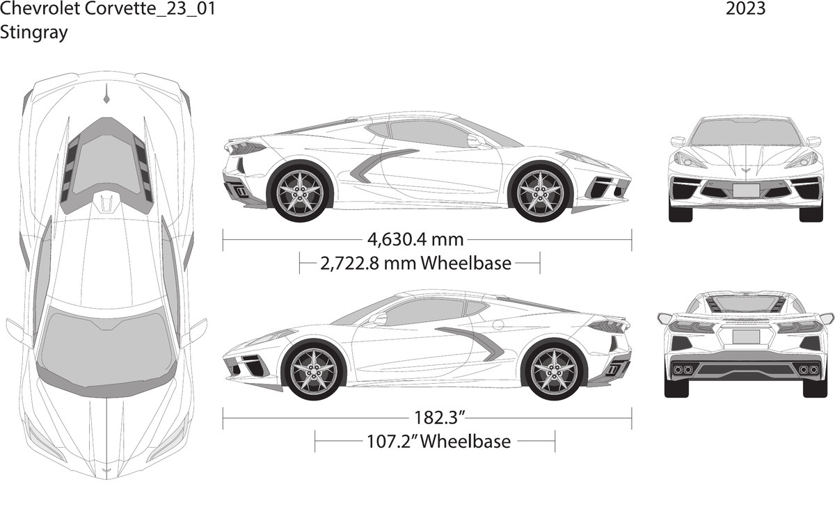 2023 Chevy Corvette vector wrap template, Design-Ready PDF - GravBase