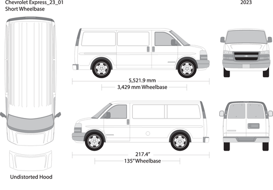 2023 Chevy Express V01 Vehicle Wrap Template