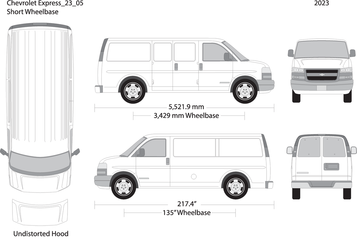 2023 Chevy Express V05 Vehicle Wrap Template