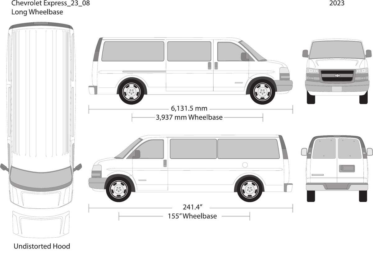 2023 Chevy Express Vector Wrap Template - GravBase