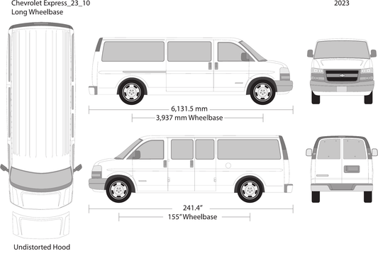 2023 Chevy Express vector wrap template V10, Design-Ready PDF - GravBase