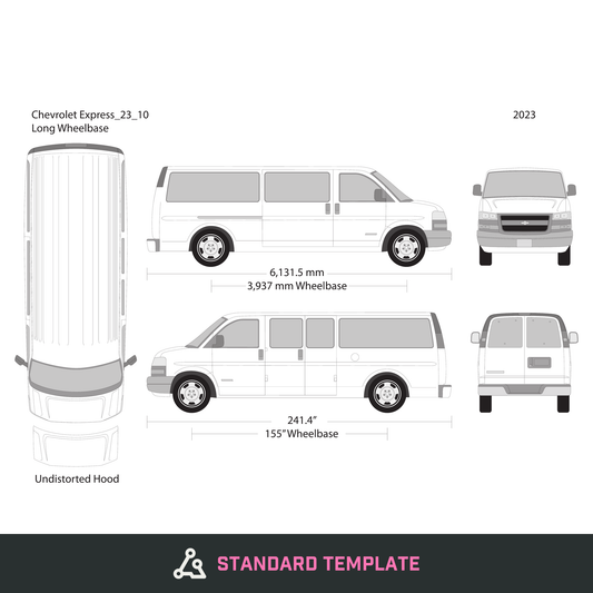 2023 Chevy Express vector wrap template V10, Design-Ready PDF - GravBase