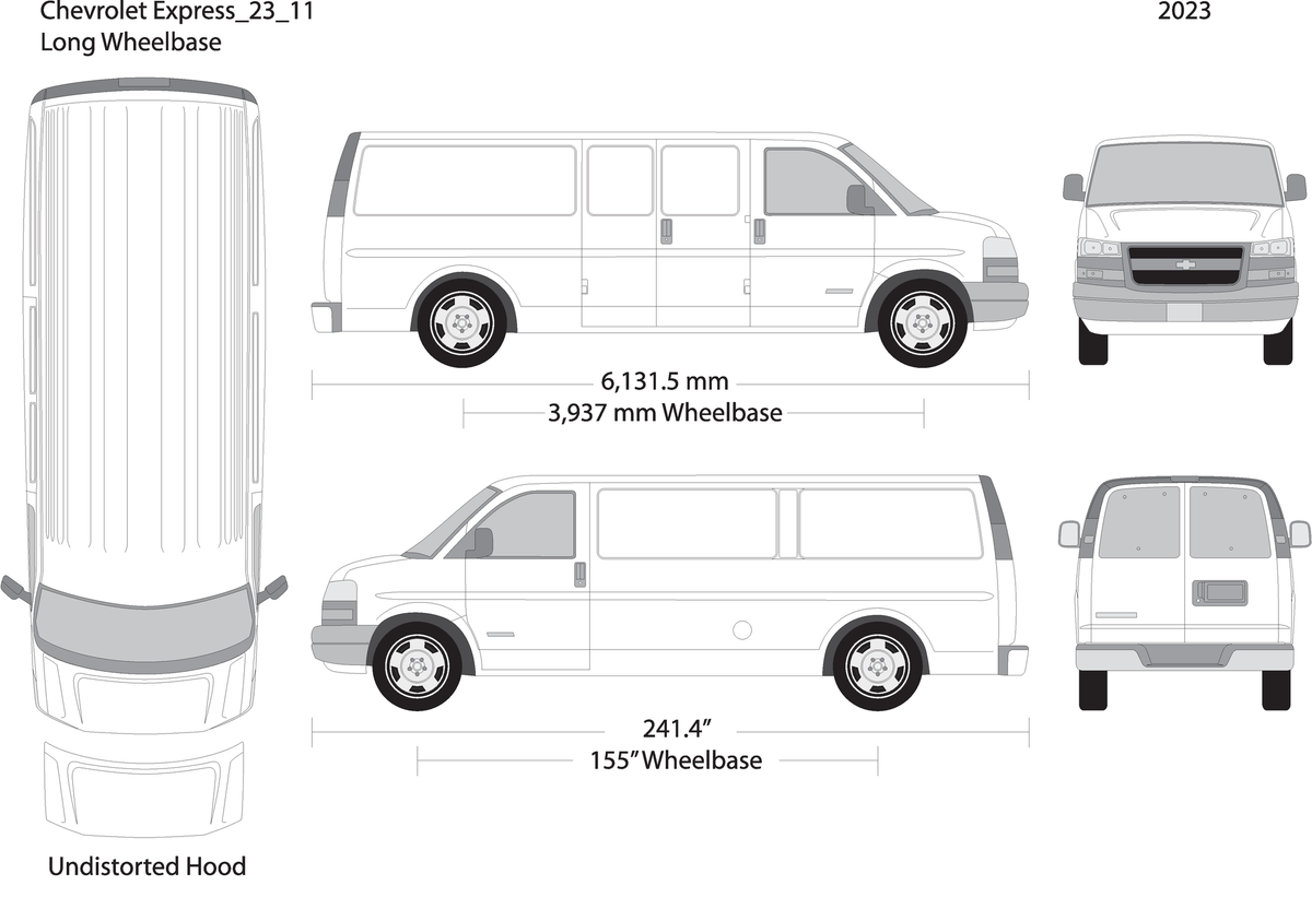 2023 Chevy Express V11 Vehicle Wrap Template