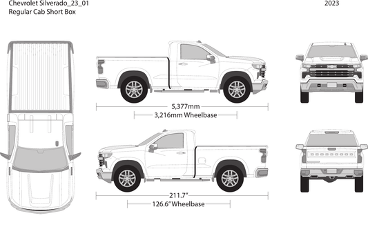 2023 Chevy Silverado 1500 vector wrap template V01, Design-Ready PDF - GravBase
