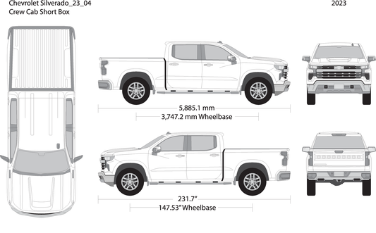 2023 Chevy Silverado 1500 V04 Vehicle Wrap Template