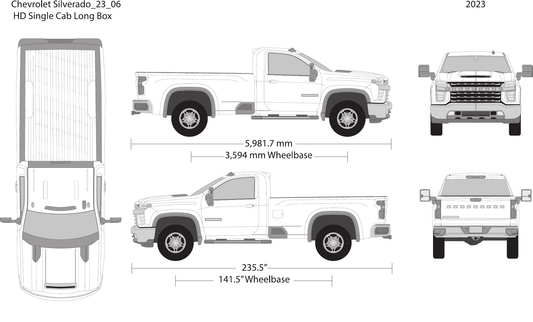 2023 Chevy Silverado 2500-3500 HD Vector Wrap Template - GravBase