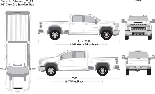 2023 Chevy Silverado 2500 3500 Hd V09 Vehicle Wrap Template