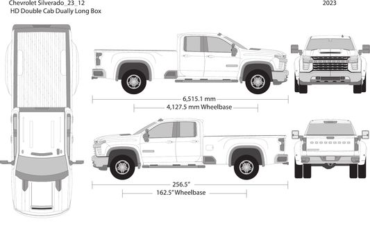 2023 Chevy Silverado 2500-3500 HD Vector Wrap Template - GravBase