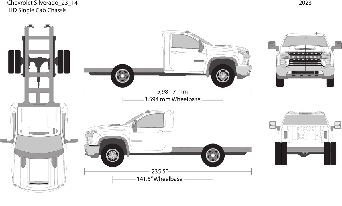 2023 Chevy Silverado 2500-3500 HD vector wrap template V14, Design-Ready PDF - GravBase