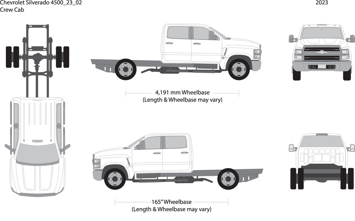 2023 Chevy Siverado 4500 V02 Vehicle Wrap Template